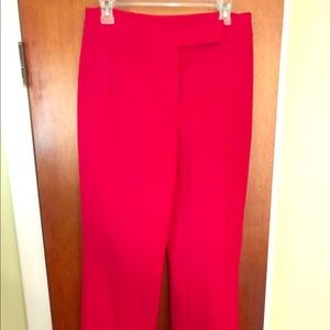 Red, lined dress pants
