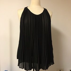 Black pleated blouse