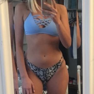 Blue and leopard bathing suit