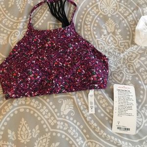 Multi color print bikini top