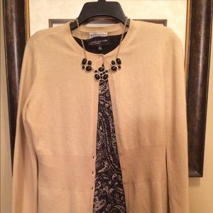 Jones New York long dress size S black cream print