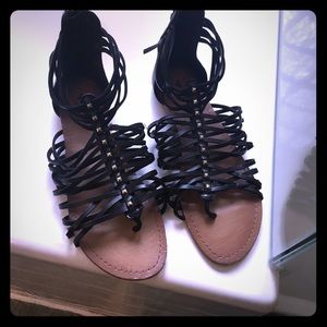Black gladiator sandals