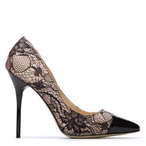 Shoedazzle "Leanna" lace wrapped heels
