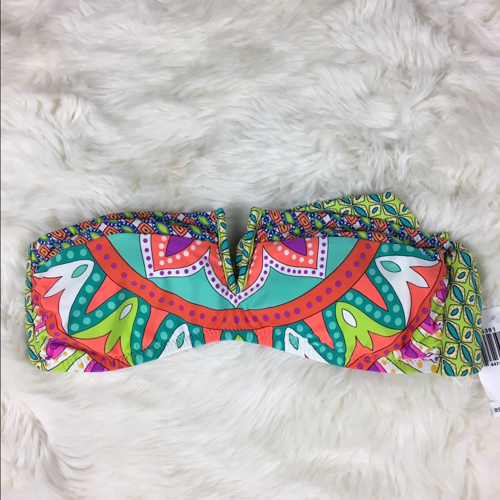 Trina Turk Multi Color Tribal Swim Bikini Top👙