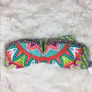 Trina Turk Multi Color Tribal Swim Bikini Top👙