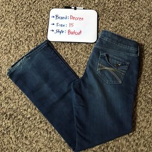 Faded Bootcut Blue Jeans - Size 15