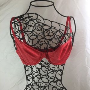 Victoria's Secret Unlined Semi Demi Red 32C