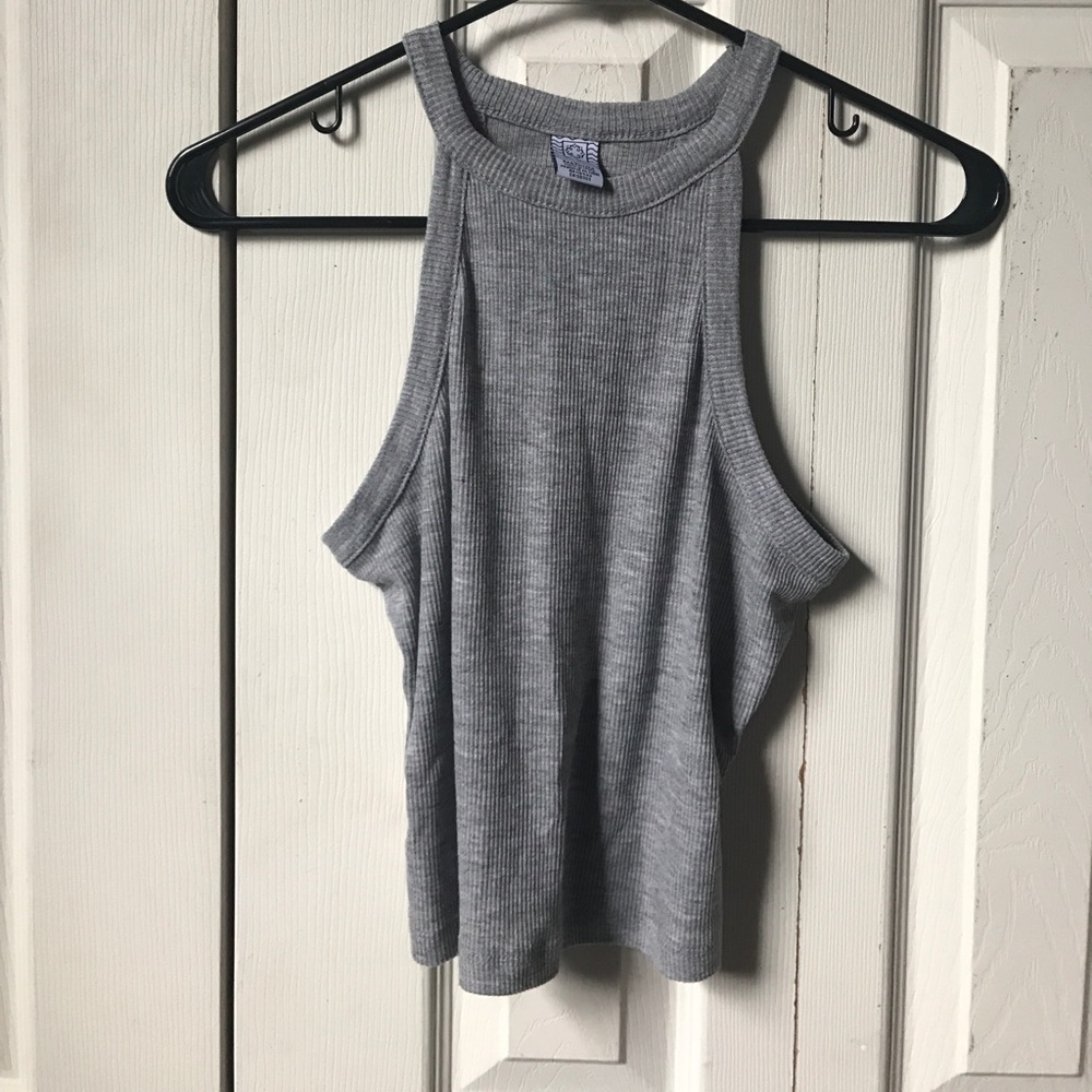 Gray Halter Neck Top