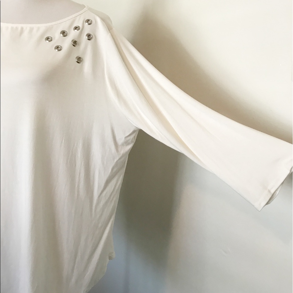 Peck & Peck Curvy Couture Knit Top White NWT - Picture 8 of 8