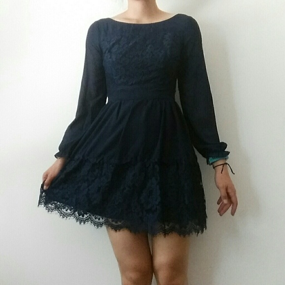 ModCloth Dresses & Skirts - NWOT Modcloth Might Come in Fancy Navy Lace Dress
