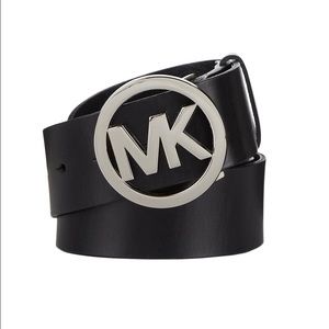 Michael Kors logo black synthetic leather belt
