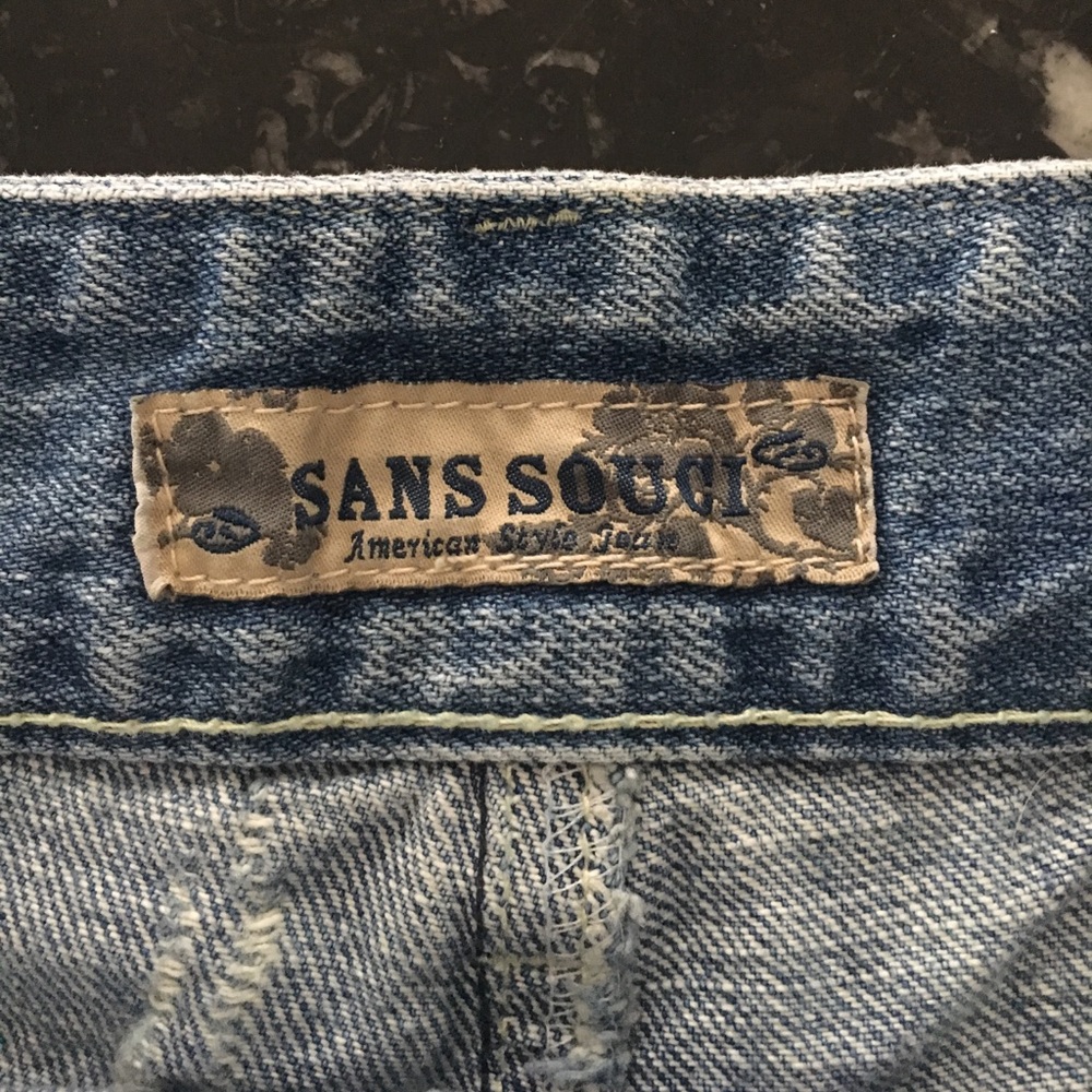 NWT Sans Souci Denim Skirt w/ Rhinestone Appliqués - Picture 5 of 6