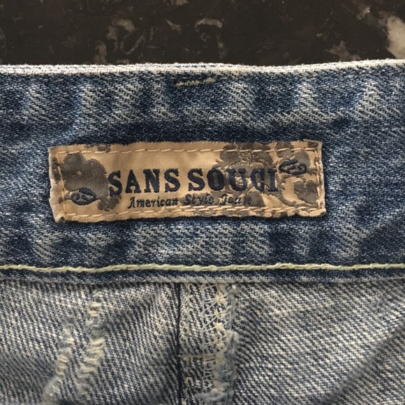 NWT Sans Souci Denim Skirt w/ Rhinestone Appliqués - Picture 5 of 6