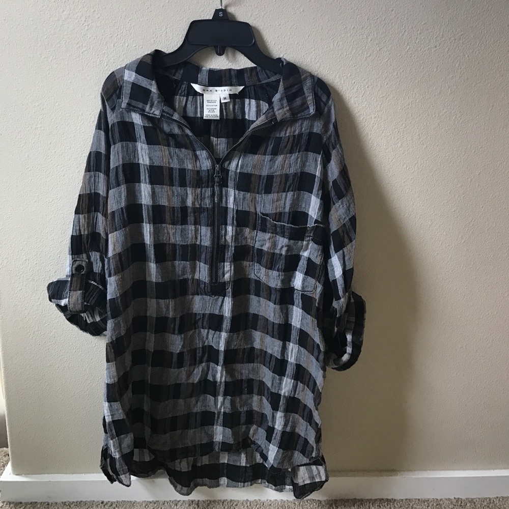 Max Studio Plaid Tunic