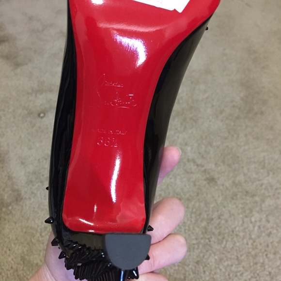 Christian Louboutin studs heel in black 6.5 - Picture 3 of 3