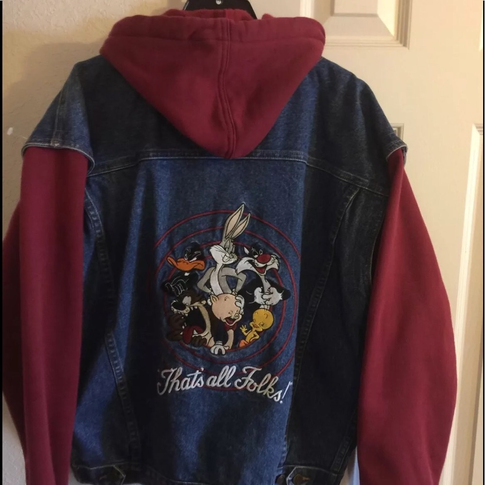 Vintage Men's looney tunes hooded  jacket