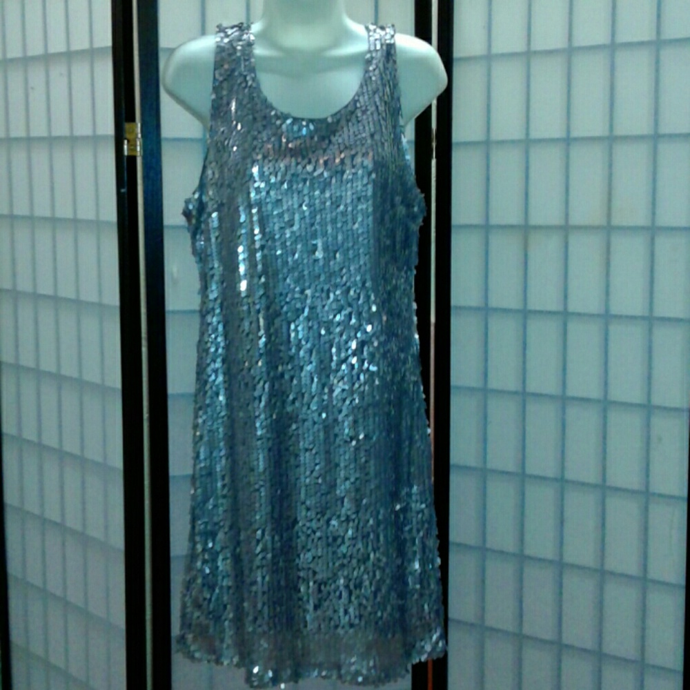Grey Skies Sequin Cocktail Dress