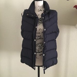 Women's J Crew Navy Blue Puffer Vest