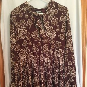 Fashion Union Floral Burgundy Dress