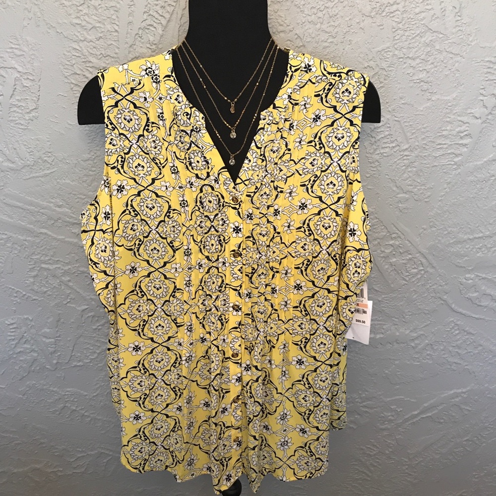 NWT - Black & Yellow sleeveless shirt