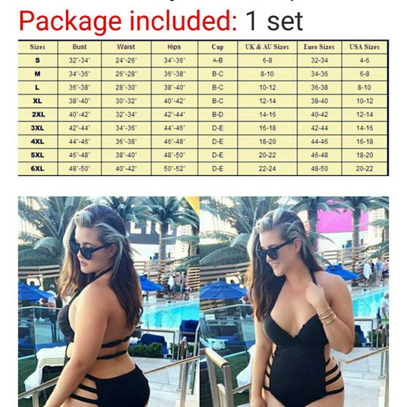 Sexy Women Plus Size One Piece Monokini Swimwear P - Picture 3 of 3