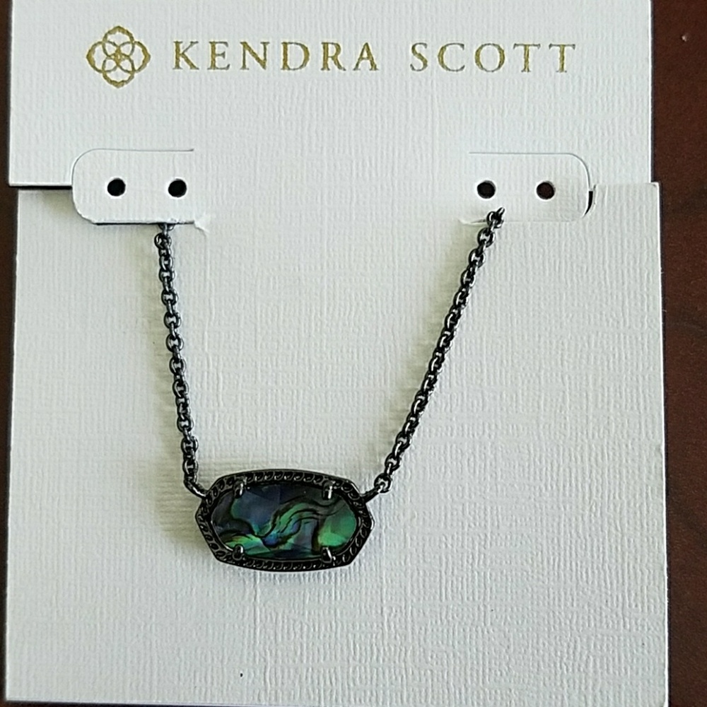 Kendra Scott Elisa Abalone Necklace Gunmetal