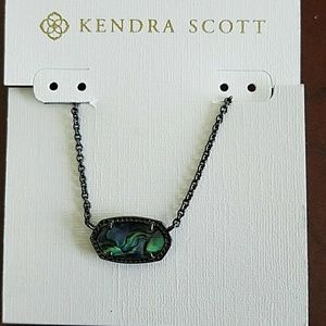 Kendra Scott Elisa Abalone Necklace Gunmetal