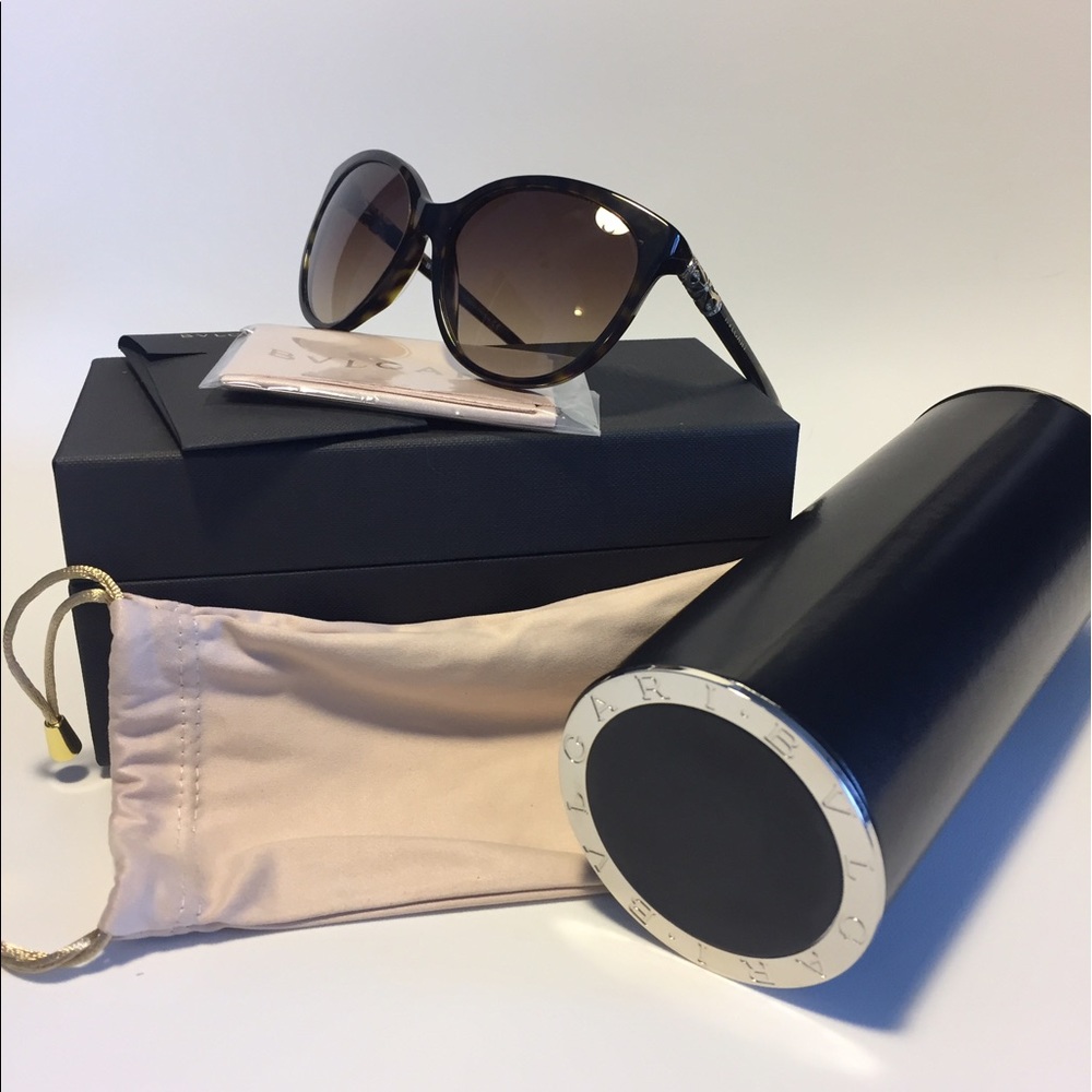 Bvlgari Cat Eye Sunglasses with Swarovski accents