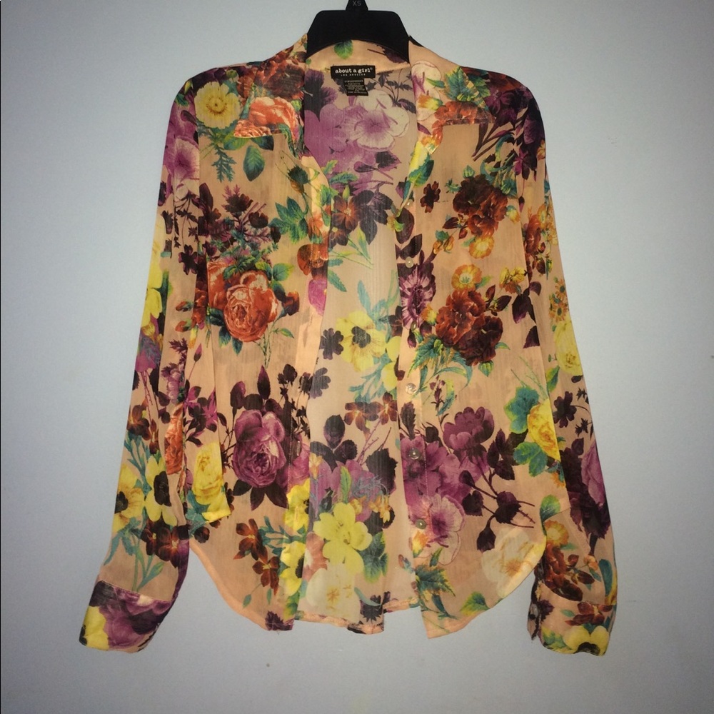 Sheer Floral Blouse