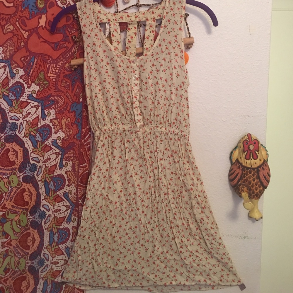 Size small floral dress with strappy back detail