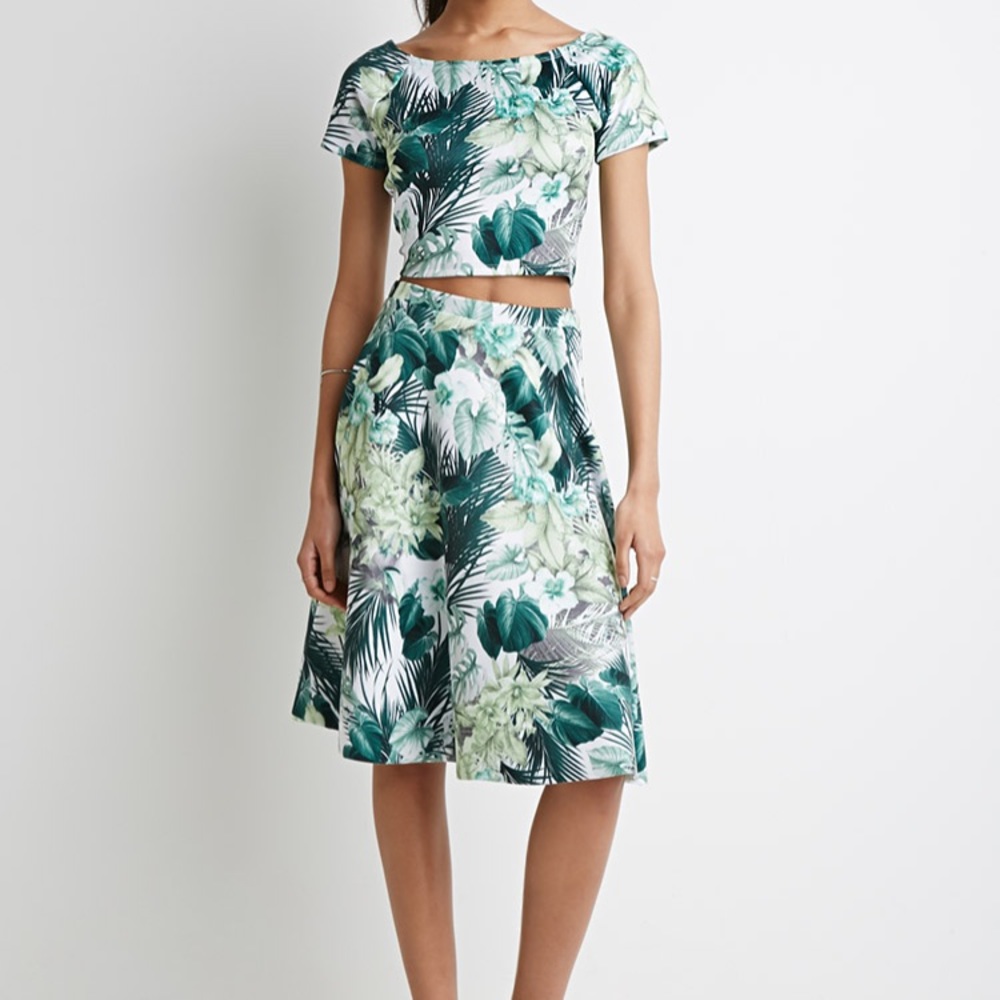 Palm print skirt