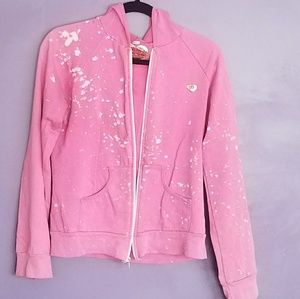 Pink Primp Distressed Hoodie Jacket
