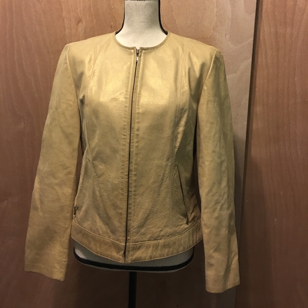 Leather jean blazer