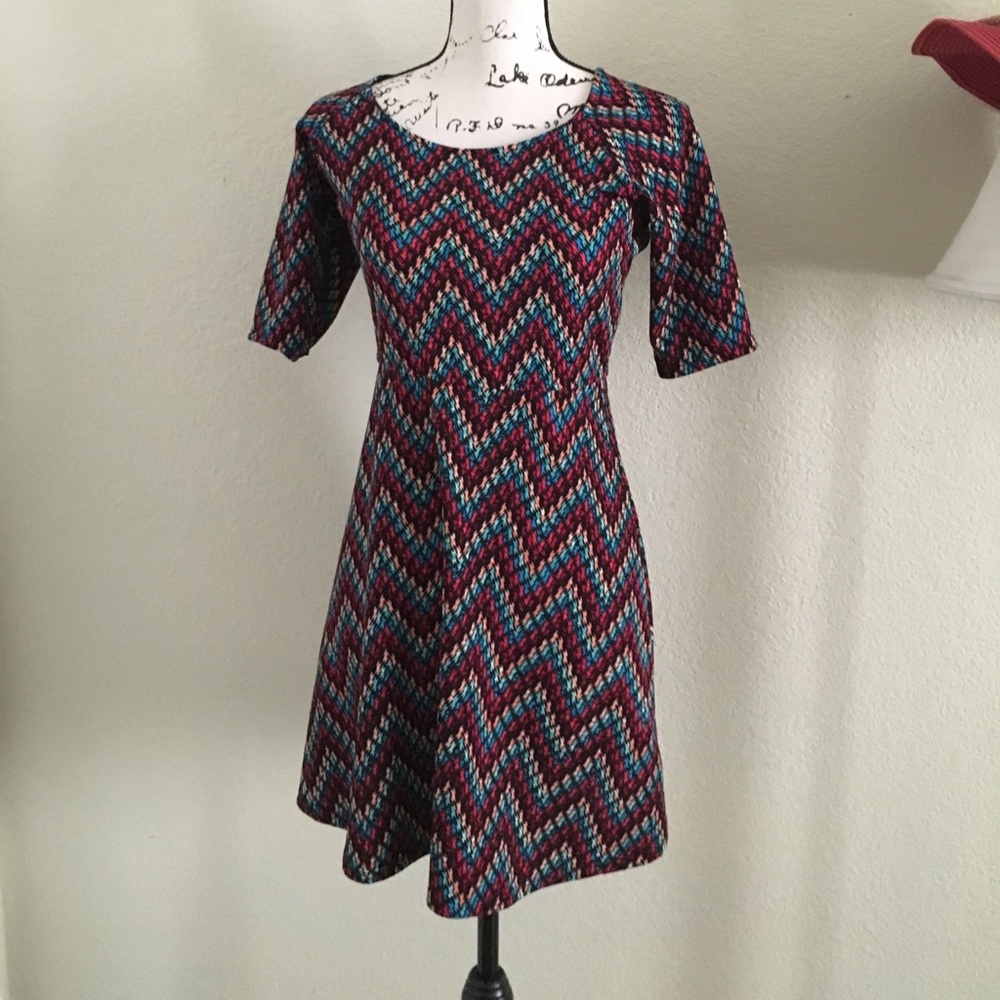 Printed Casual Dress with Sleeves