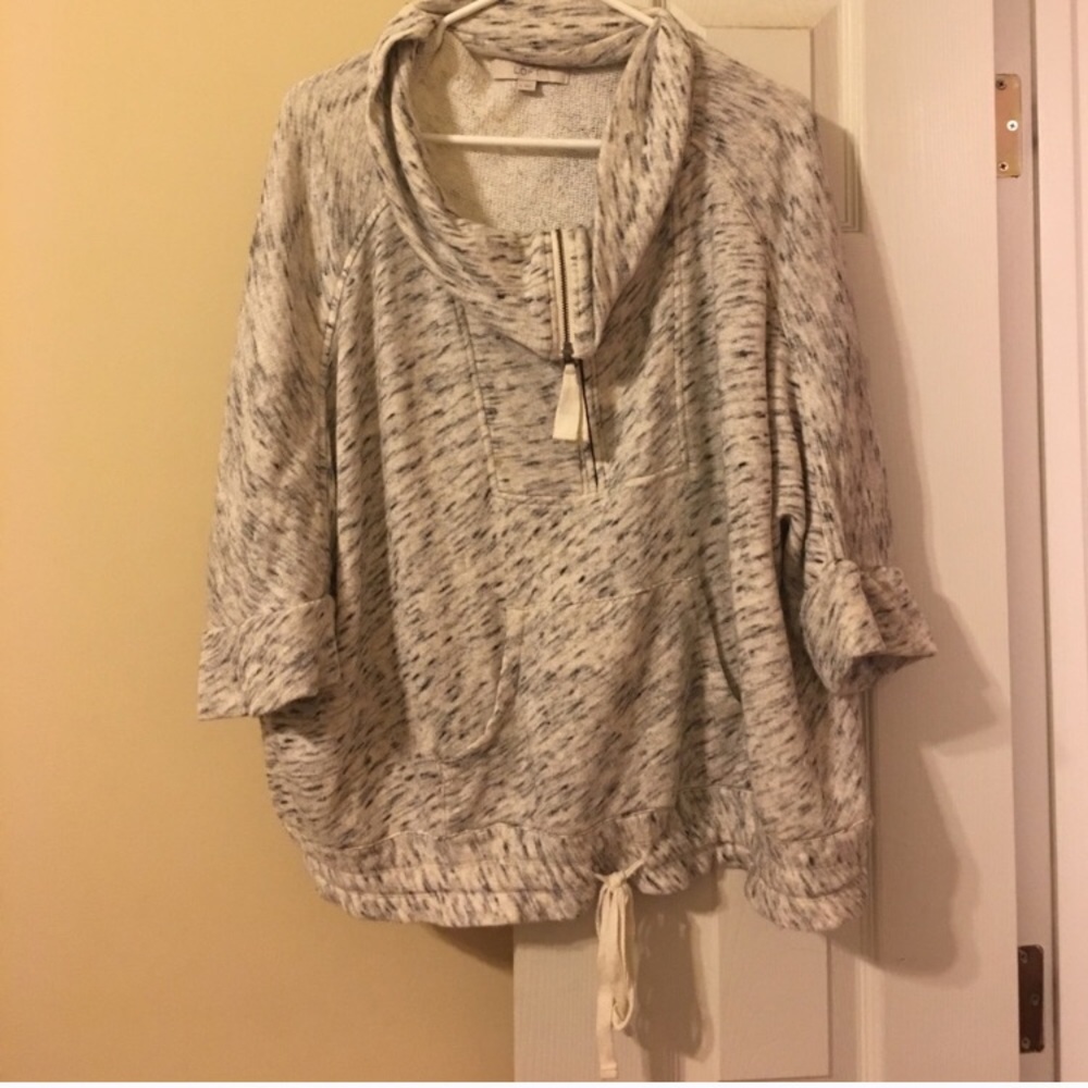 3/4 sleeve cowl neck sweater