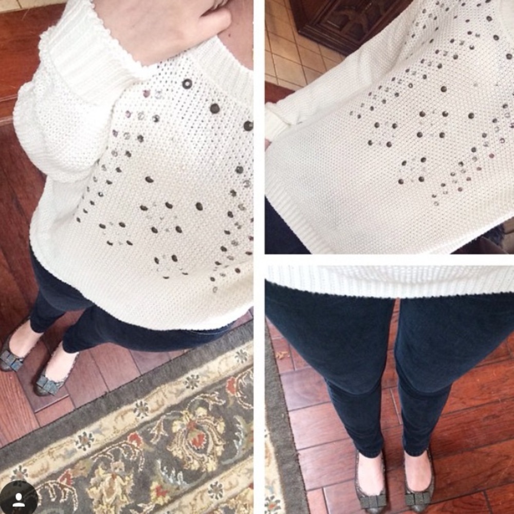 ❄️ Winter Purge! Cream Studded Sweater
