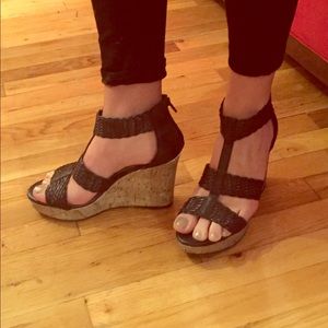 Black Wedge Sandals