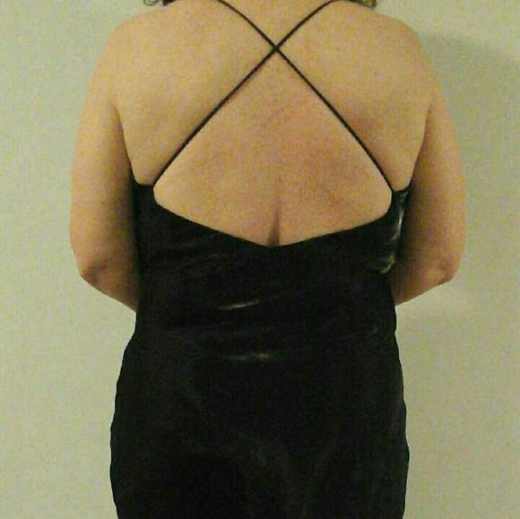 Black Spaghetti Strap Gown - WORN ONCE - Picture 2 of 2