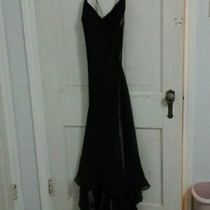 Black Spaghetti Strap Gown - WORN ONCE