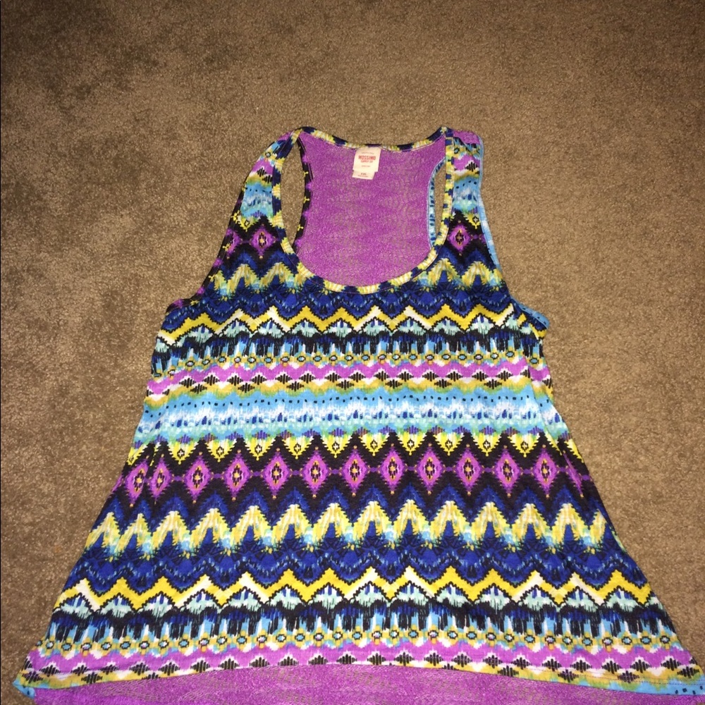 Mossimo purple tank top with purple lace back A1
