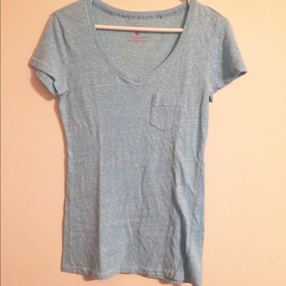  Victoria's Secret Heathered Blue V-Neck - Small