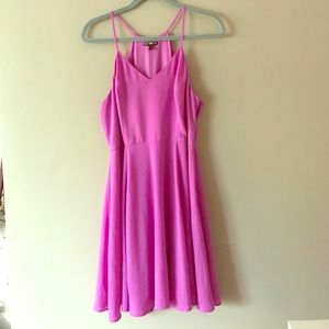 Fuchsia strapped skater dress