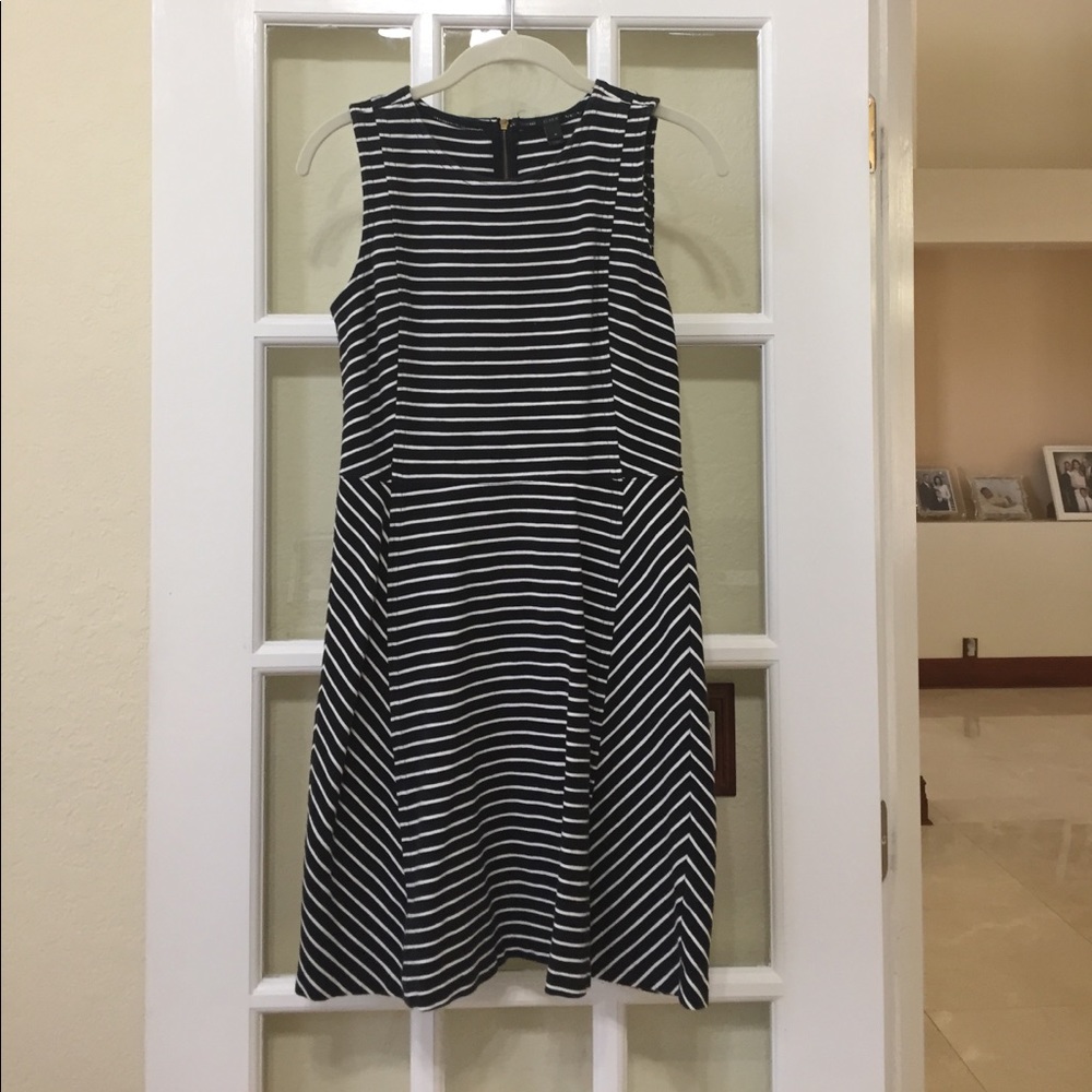 J- Crew black and white striped dress size 4