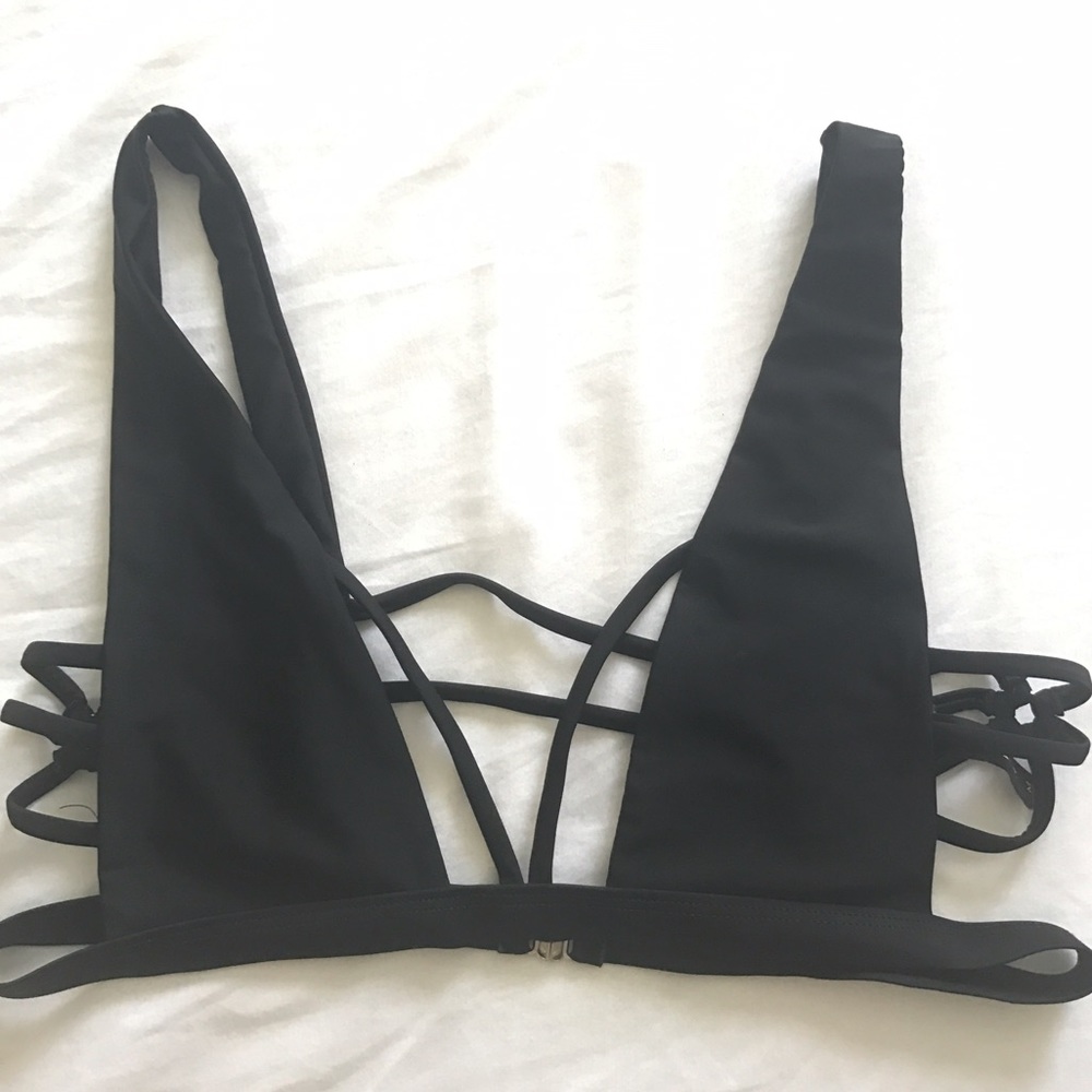 Black Caged Bikini Top