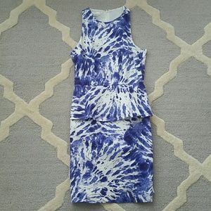 Racer back peplum pencil cut dress