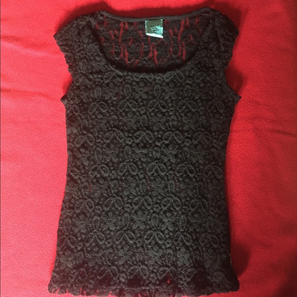 H.I.P. Black Lace Top size XS