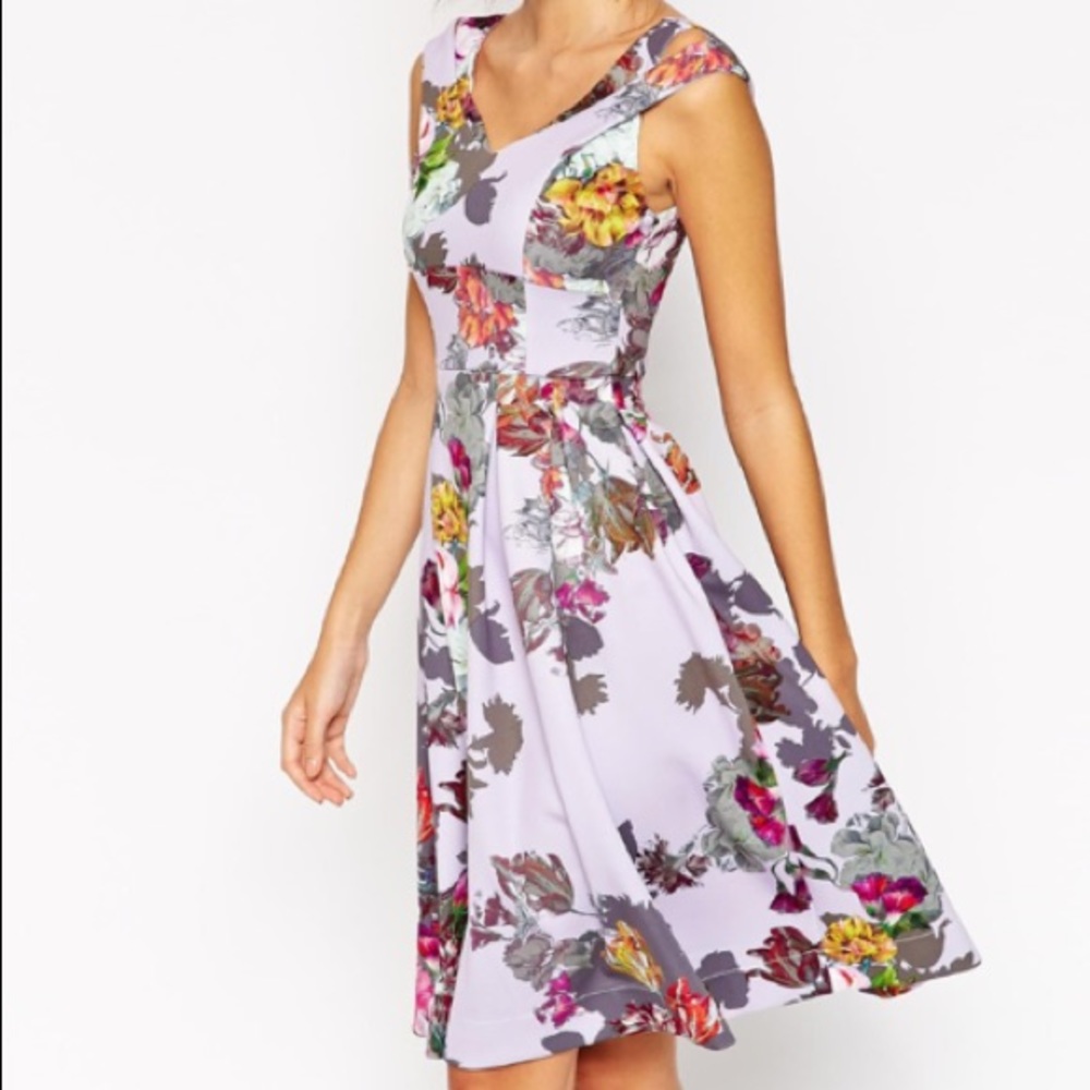 ASOS purple floral dress size 8