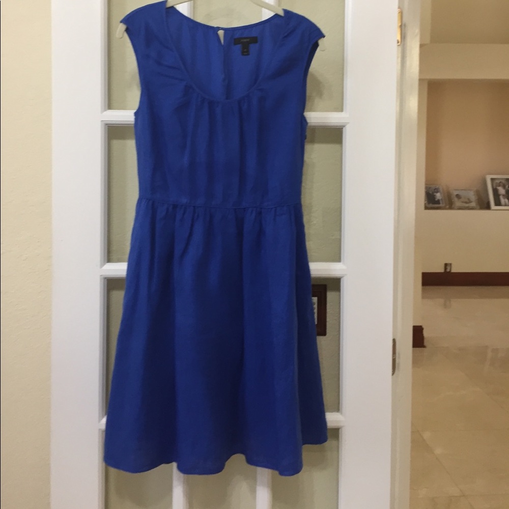 Blue J-Crew  linen dress size 4