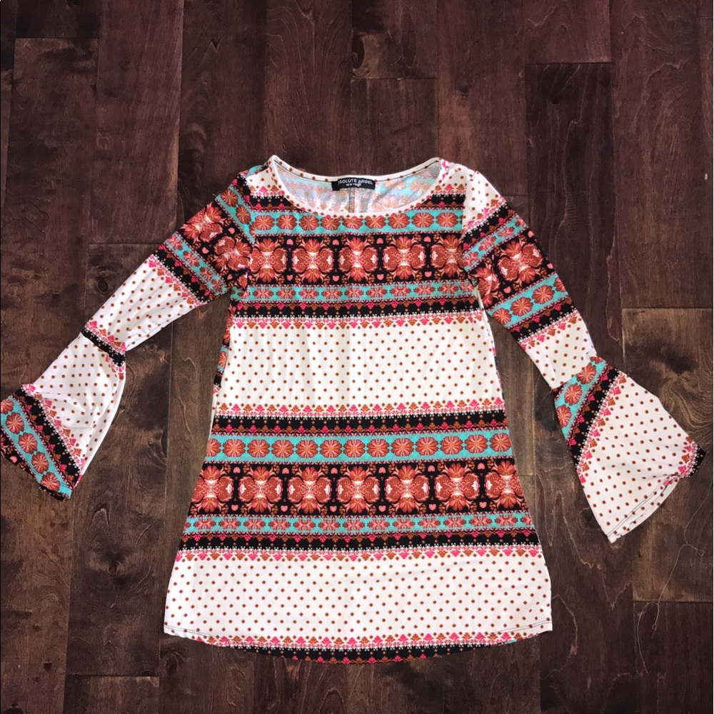 Boho flutter sleeve mini dress