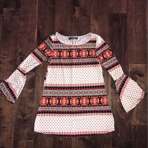 Boho flutter sleeve mini dress